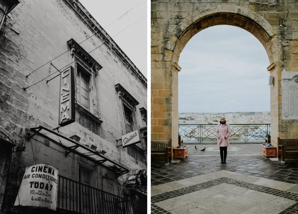 Vieux cinéma - Portrait de femme devant alcôve - Malte