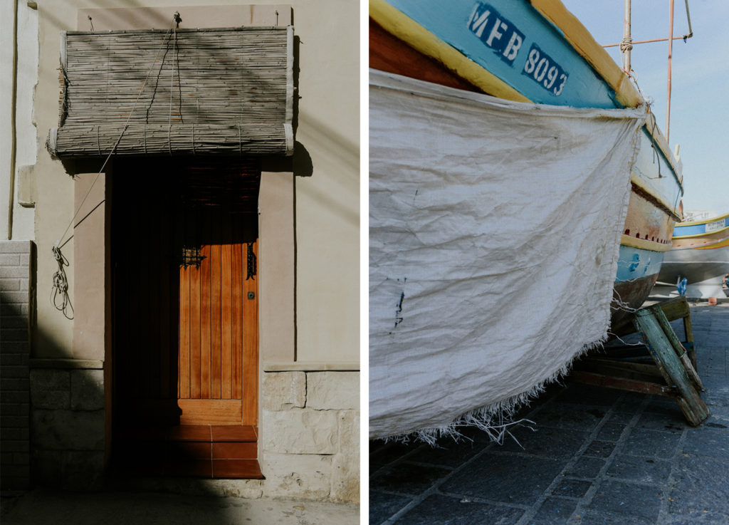 Porte avec ombre - Bâche sur bateau maltais - Marsaxlokk