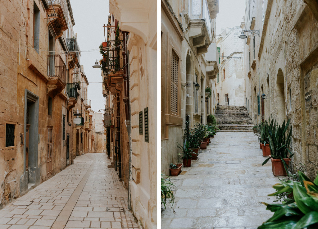 Rues de la ville de Cittadella à Gozo - Voyage Malte